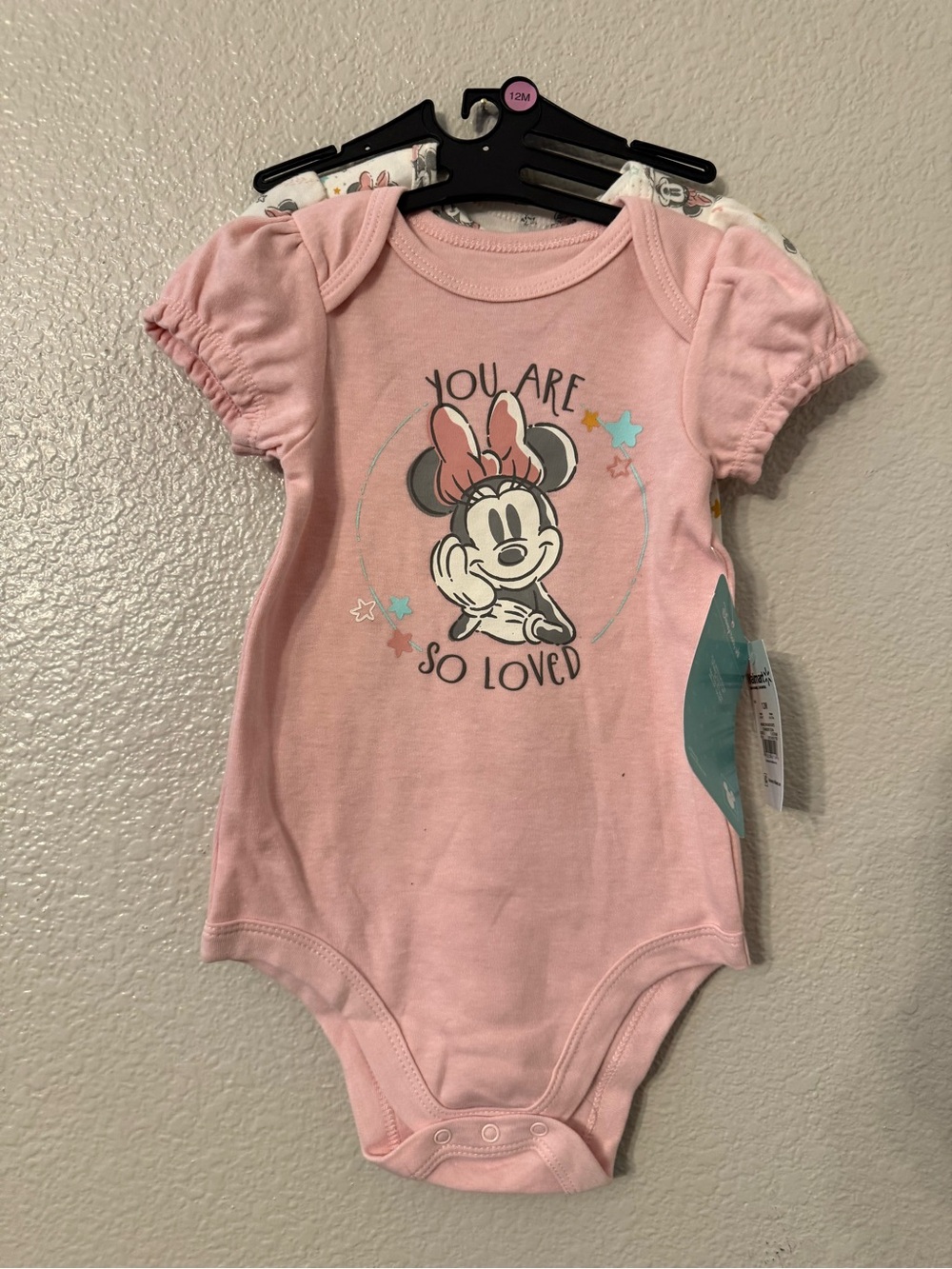 Disney Pink Minnie Mouse One-Piece Bodysuit - You Are So Loved